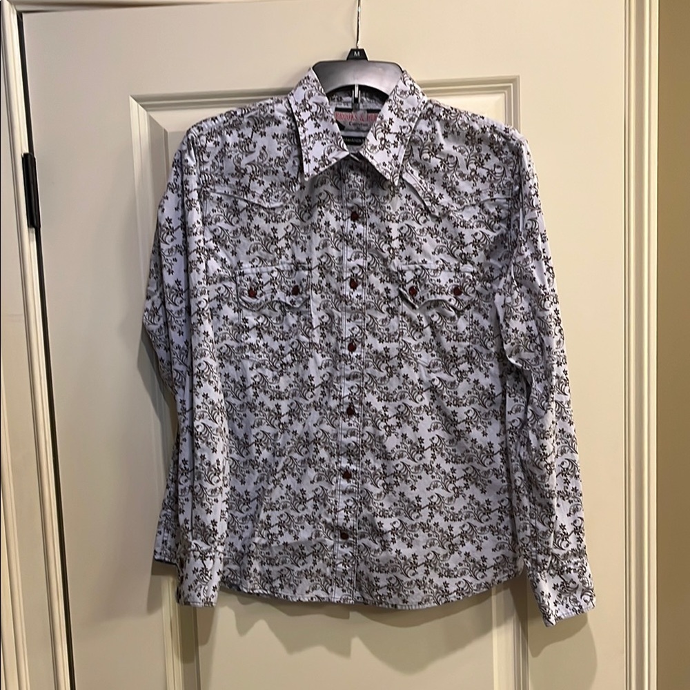 Brooks & Dunn snap front long sleevee shirt - Size L (Panhandle Slim)